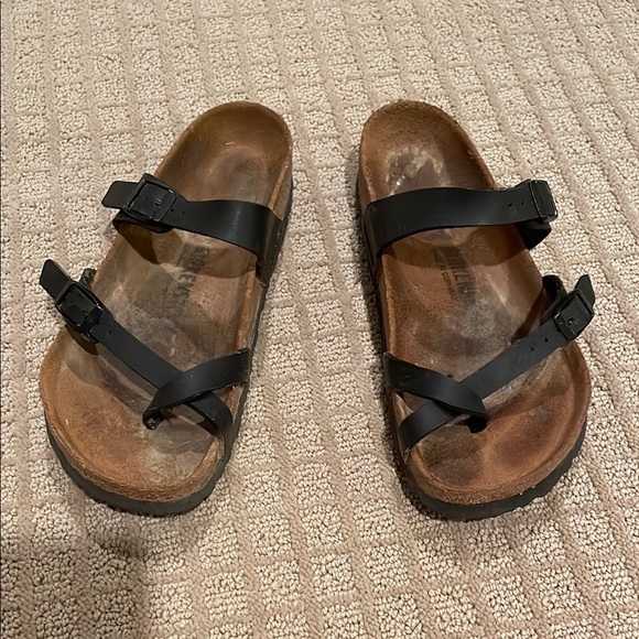 Birkenstock Shoes - Birkenstock Black Double Strap Sandals